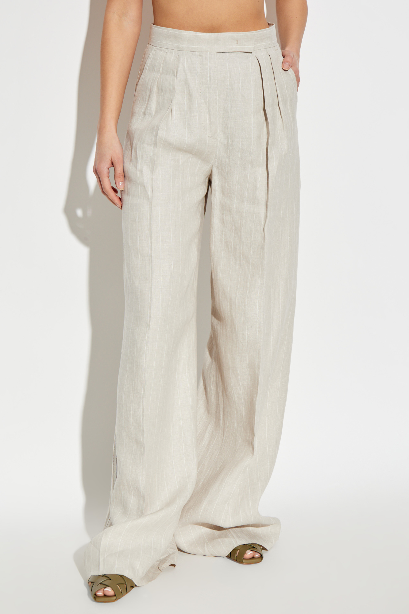 Cream Trousers Rauche Max Mara - Vitkac AS